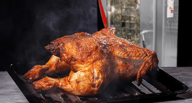 pollo asado con una técnica de coccion en hornos de convección