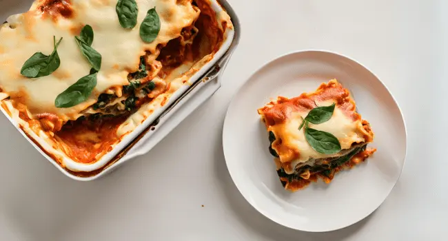 Lasaña de carne y espinacas