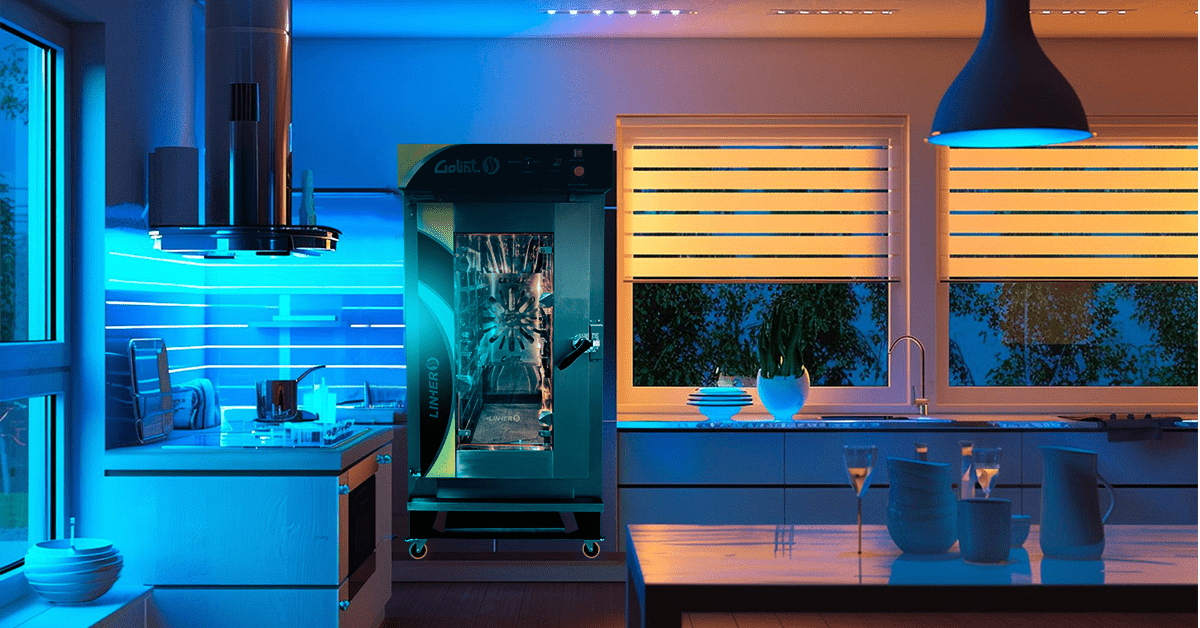 Horno de convección en una cocina futurista
