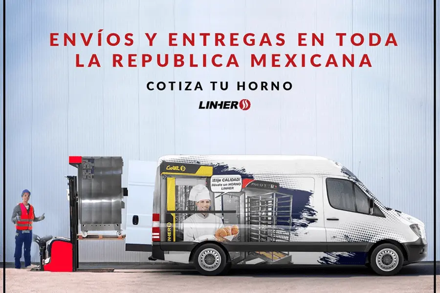 Fabrica con horno de convección siendo introducido en una camioneta de carga
