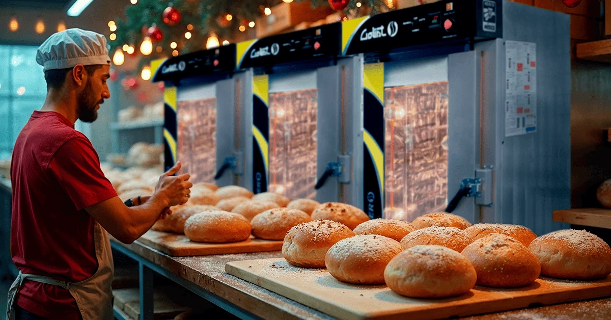 Panadero haciendo logística para alistarse para la gran producción que se avecina en diciembre