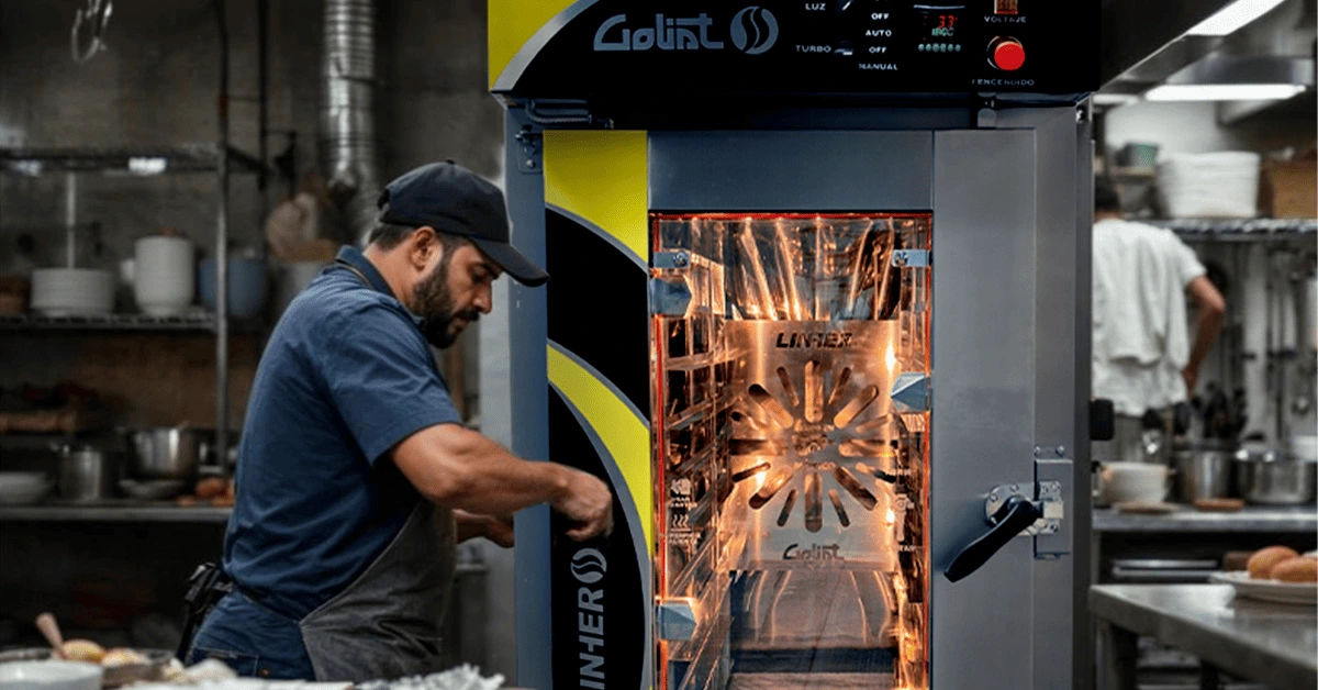 Personal verificando funcionamiento de un Horno de Convección Goliat