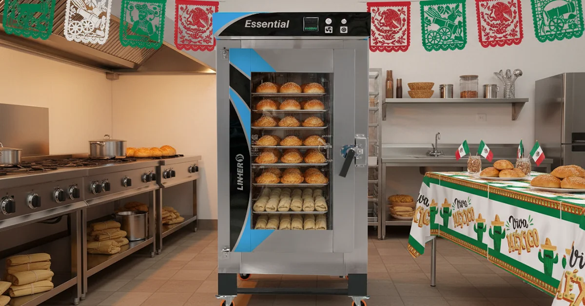 Panecillos y tamales para Fiestas Patrias con producción rápida y uniforme usando hornos de convección.